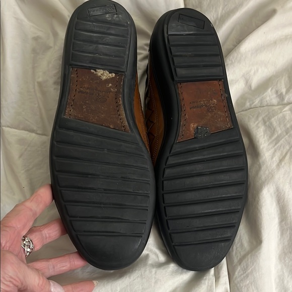 Bragano Brown Leather Loafers with Woven Pattern - Picture 8 of 9
